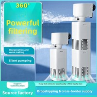 Filtre d'aquarium moderne en plastique OEM, filtre trois-en-un, pompe de circulation, petit compresseur d'air intégré, silencieux pour l'élevage des poissons