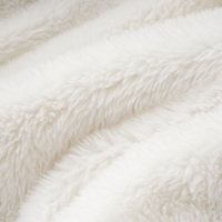 Jeté en fausse fourrure ultra doux et confortable de couleur crème, en peluche épaisse et moelleuse, écologique, en sherpa pour canapé, fauteuil, chambre à coucher