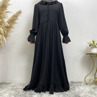 Multi Palette Abaya Robe Drapée Douce Col Volant Taille Attachée Réglable Park Strolls Boutique Sourcing