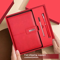 Carnet d'affaires professionnel en cuir PU avec ensemble de stylos, coffret cadeau souvenir de bureau