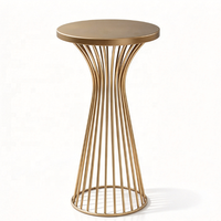 Table de bar haute moderne en acier inoxydable doré, ronde, pour événements de mariage