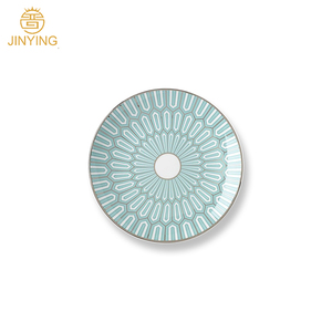 Haute qualité porcelaine <span class=keywords><strong>vert</strong></span> clair bande chargeur <span class=keywords><strong>plaque</strong></span> assiette en céramique pour le banquet de mariage - Product Image 5