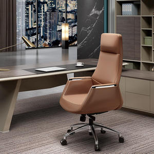 Leather <strong>Office</strong> <strong>Chair</strong> High-back Swivel Executive <strong>Chair</strong> with Metal Armrest Large Seat <strong>Heavy</strong> Duty Leather <strong>Chair</strong> <strong>for</strong> Manager - Product Image 2