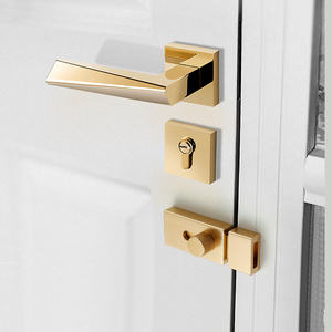 Aluminum Alloy Door Bolt Deadbolt Minimalist Design Easy Installation For Bathroom Toilet No Drill Thickened <b>Security</b> <b>Lock</b> - Product Image 3