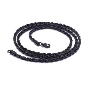 Men's Stainless Steel Twisted Rope Chain Necklace 3mm 45cm 50cm 55cm 60cm Length Options Fashion Hip Hop Style - Product Image 5