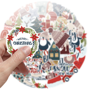 <span class=keywords><strong>2022</strong></span> nouveau 50Pcs Festival Décoratif Autocollants Pour Le Cadeau de <span class=keywords><strong>Noël</strong></span> De Bande Dessinée Fenêtre Mur Livre Étanche Nouvel An Autocollant - Product Image 5