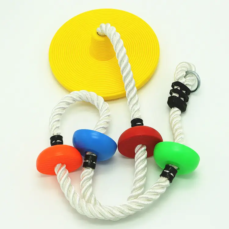 Colorful climbing rope with plastic knots and monkey swing rope climber disc swing for kids