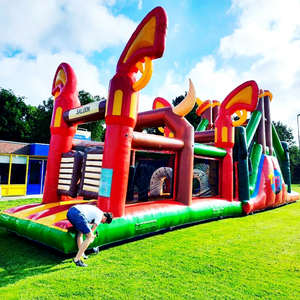Aufblasbarer saloon-hindernisparcours commercial <b>inflatable</b> bounce <b>house</b> obstacle course for adults combo jumping castle - Product Image 1