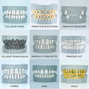 Bijoux fins personnalisés fête <span class=keywords><strong>rappeur</strong></span> accessoires Top 10 bas 10 hybride VVS laboratoire créé Moissanite diamant Grillz pour la <span class=keywords><strong>dent</strong></span> - Product Image 3