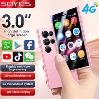 Soyes S24 Pro Max Mini, Teléfono Inteligente 4G LTE, Pantalla HD de 3.0'', Quad Core, 2GB de RAM, 16GB de ROM, Doble SIM, Android 8.1, Alemán, Español, 5MP