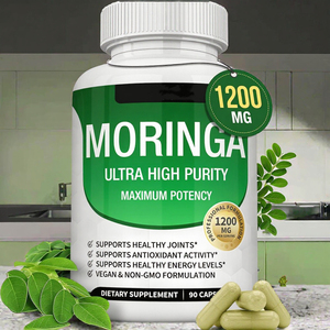 Cápsulas de Hoja de Moringa 1200 Mg, Suplemento Dietético Vegano a Base de Hierbas para Adultos, Apoyo para la Salud Inmunológica e Intestinal - Product Image 3