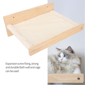 Fábrica barato cómodo sueño profundo gato cama colgante cálido invierno de madera maciza de felpa pared instalar gato hamaca para gatos pequeños y grandes - Product Image 4