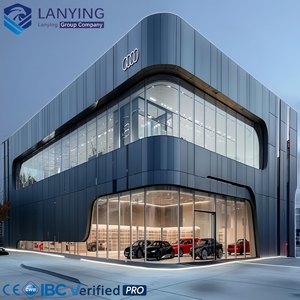 Bâtiment de showroom PEB CE CWB A660 avec façade vitrée et centre de services, hall d'exposition à structure métallique, provenant d'une usine chinoise - Product Image 1