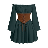 Chemisier Renaissance Unisexe Style Peasant à Manches Courtes, Haut Corset Vintage pour Costume de Cosplay Bohème, Steampunk, Pirate, Médiéval