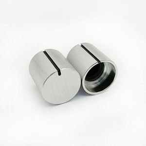 ALUMINUM Black Silver Anodized Brushed Pre-<b>amplifier</b> <b>Speaker</b> Rotating Metal Potentiometer Control Knob 6mm D Shaft 18T JT Brand - Product Image 3