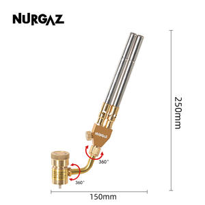 Torche de soudage sans oxygène Nurgaz, 250 mm, tête inclinée rotative à 360 degrés, refroidie par air, pour gaz liquéfié - Product Image 1