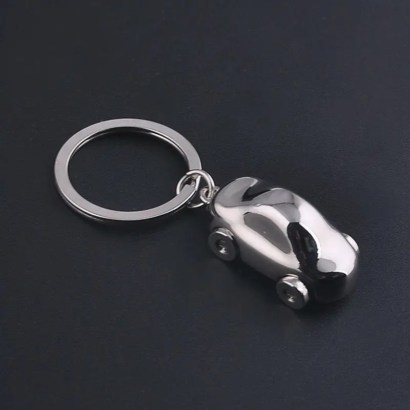 Stok çinko alaşım erkek 3D mini metal araba anahtarlık