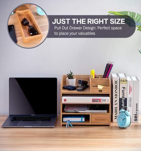 Bamboo <b>Desk</b> <b>Organizer</b> Office Desktop <b>Organizers</b> File Holders - Product Image 4