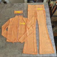 Activewear Set pakaian olahraga wanita, Set Legging olahraga Fitness Yoga panjang Gimnastik dua potong, jaket ritsleting warna baru untuk perempuan
