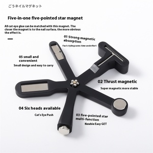 Outil magnétique 6-en-1 pour effet œil de chat, stylo magnétique puissant pour vernis gel, outil portable et amovible pour la manucure et le nail art - Product Image 1