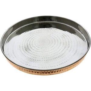 PARIJAT HANDICRAFT 12 Inch Stainless Steel Copper Traditional Dinner <b>Set</b> Thali Plate Bowls Glass Spoon <b>for</b> Home Use - Product Image 3