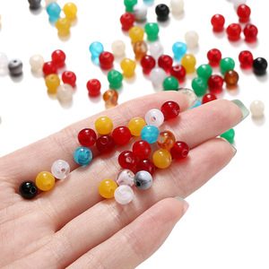 Perles rondes en acrylique de 8mm, perles en vrac pour la fabrication de bijoux, fournitures artisanales, couleurs mélangées multicolores - Product Image 4