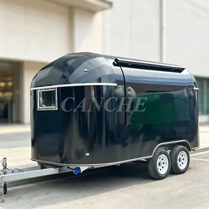 Camion de restauration mobile professionnel noir pour la vente de hot-dogs et hamburgers, avec équipement - Product Image 1