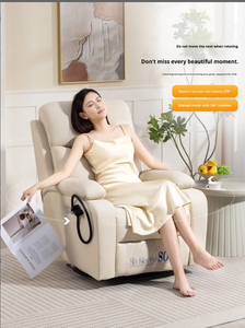 <span class=keywords><strong>Canapé</strong></span> de salon <span class=keywords><strong>électrique</strong></span> moderne une place en cuir véritable, fauteuil inclinable massant et convertible avec rangement - Product Image 3