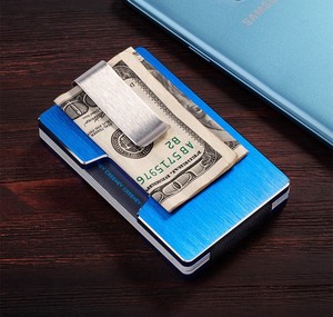 ที่ใส่บัตรเครดิตอลูมิเนียมเคสจัดระเบียบการเดินทางกระเป๋าสตางค์แบบ RFID การปิดกั้นแบบพกพาได้คลิปหนีบเงินแบบพกพาสำหรับผู้ชาย - Product Image 6