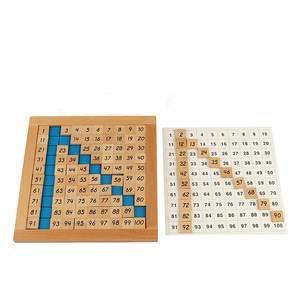 MA018(JZ) Tavola delle Centinaia Montessori, Materiale Didattico in Legno per Matematica, Giocattolo Educativo per Bambini, per AMS e AMI - Product Image 2