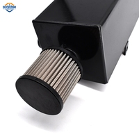 Lata de captura de aceite de aluminio Universal, con filtro de ventilación, grifo de drenaje, tanque de captura de aceite de 2L con volantes