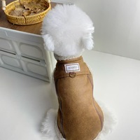 Chaqueta de Motero para Mascotas con Forro Polar y Hebilla de Tracción, Abrigo Cálido para Perros con Cuello de Lana de Cordero para Bichón y Teddy