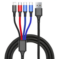 Câble USB de charge rapide 4-en-1 (ISO, Micro, Type C) de 1,2 m – Prix de gros pour cadeaux d'entreprise