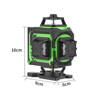 Niveau laser croisé 4D industriel, 16 lignes, 360 degrés, faisceau vert, laser rotatif avec alimentation par batterie au lithium