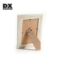 Bingkai Foto Kayu Rustic Farmhouse DX Designs, Ukuran 4x6 5x7 8x10 Inci, Warna Putih Antik Berlapis-lapis dengan Alur