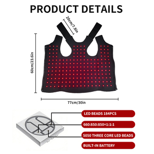 Vêtement de Thérapie par Lumière <span class=keywords><strong>Rouge</strong></span> à 184 LED (660nm & 850nm) pour l'Approvisionnement Mondial - Product Image 6
