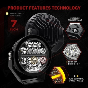 Luz LED Ámbar de 7 Pulgadas para Conducción Todoterreno, Foco para F150, Wrangler, Bronco, Tacoma, Hilux, Ranger, Parachoques, Barra Antivuelco, Portaequipajes de Techo, <span class=keywords><strong>4x4</strong></span> - Product Image 2