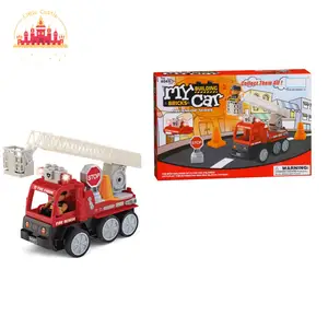 Juego de bloques educativos de camión de bomberos para niños, juguete de camión de bomberos de plástico con luz SL04A346, gran oferta