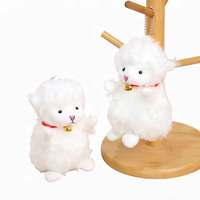 Porte-clés en peluche agneau assis personnalisé 20 cm, pendentif super doux, jouets en peluche personnalisés en gros pour cadeau de boîte surprise