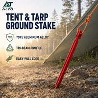 Piquets de tente robustes en alliage d'aluminium 7075 à trois brins de 18 cm - Accessoires de camping tout temps pour l'extérieur