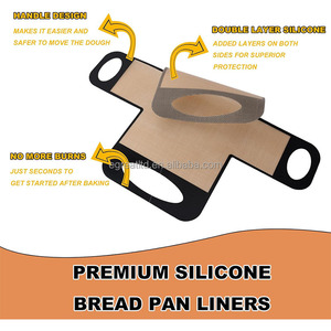 Factory Customize Reusable Food-Grade <b>Silicone</b> Bread Loaf Pan Liner Heat Resistant Oven Safe with 4 Handles - Product Image 4