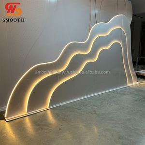 Leda แผ่นพื้นหลังสำหรับตกแต่งฉากแต่งงานอะคริลิครูปคลื่นแบบออกแบบได้เองแผงฉากหลัง LED แบบโค้งสำหรับตกแต่งงานกิจกรรม - Product Image 4