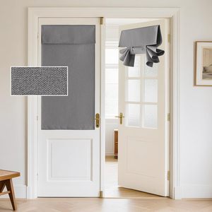 DaiRui stile francese nastro magico senza foratura lino-look poli tenda porta termoisolante porta porta porta oscurante tenda - Product Image 1