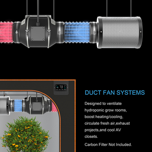 Hiệu suất cao phát triển phòng lưu thông không khí 4 inch Inline Duct Fan AC thông gió Kit với bộ lọc Carbon thép không gỉ Kẹp - Product Image 2