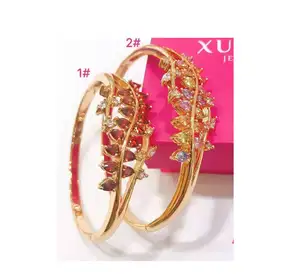 1016 xuping Multicolor stone leaf shaped ladies bracelet with zircon jewelry