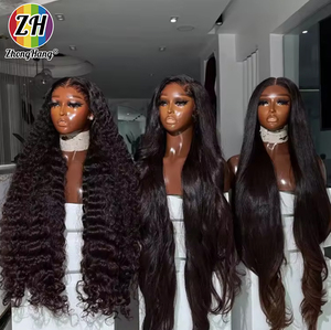 柬埔寨原发13X4高清蕾丝前额假发200%密度卷发深波浪30英寸角质层对齐巴西原发处女发假发 - Product Image 3