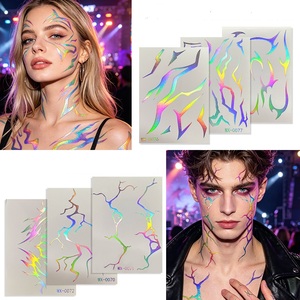 <span class=keywords><strong>Tatuajes</strong></span> Temporales con Patrón Iridiscente, Holográficos, Fantasí<span class=keywords><strong>a</strong></span>, Energí<span class=keywords><strong>a</strong></span>, Metálicos, Cosplay, Pegatinas Falsas, <span class=keywords><strong>Tatuajes</strong></span> Kpop para Adultos y Niños - Product Image 1