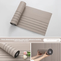 Panneaux muraux 3D modernes en PVC WPC auto-adhésifs, motif bois, imperméables, ignifuges, anti-moisissures et anti-humidité pour