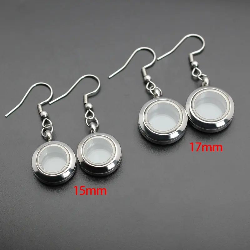 Jewelry silver earring magnet twist zinc alloy stainless steel glass memory lockets necklace keychain floating living charm gift