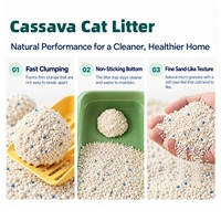 Litière pour chat en cassava à faible MOQ avec litière pour chat au tofu en vrac, écologique pour les distributeurs